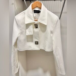 White Cropped Jacket